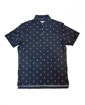 Men's Polkadot Dog Polo - Black