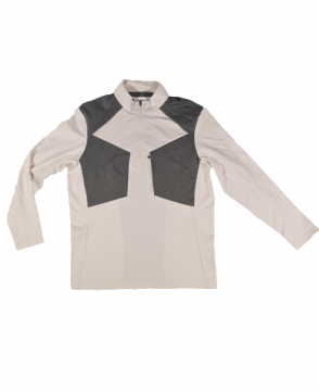 Men's Color Block Quarter Zip - Grey / Winter White