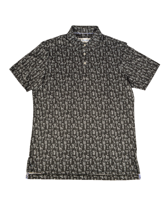 TheGinghamDog.com: Men's Drinks Polo - Black