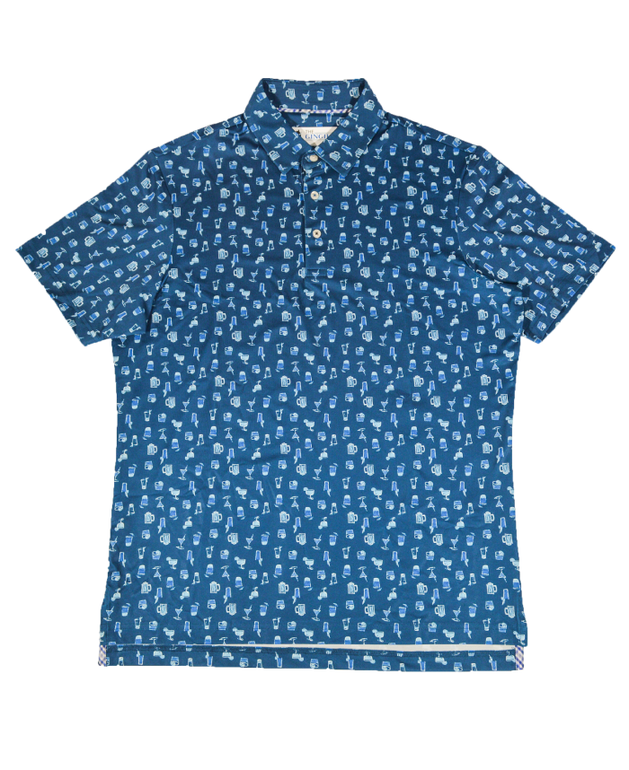 TheGinghamDog.com: Men's Drinks Polo - Blue