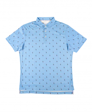 Men's Polkadot Dog Polo - Blue