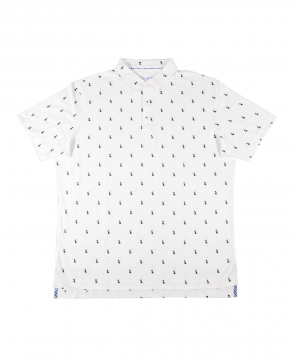 Men's Polkadot Dog Polo - White